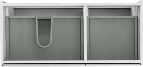 Storke Edge zwevende wastafelonderkast 100 x 46 cm asymmetrisch links glanzend wit 3 lades