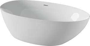 Luca Varess Uovia baignoire îlot ovale 170 x 85 cm acrylique blanc brillant