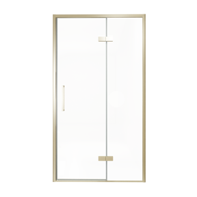 Balmani Senses Design porte pivotante à droite 120 cm x 210 cm verre transparent, Profil Brushed Champagne Gold