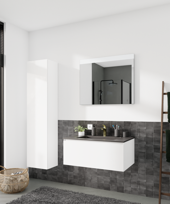 Storke Edge zwevende wastafelonderkast 85 x 52 cm hoogglans wit 1 lade