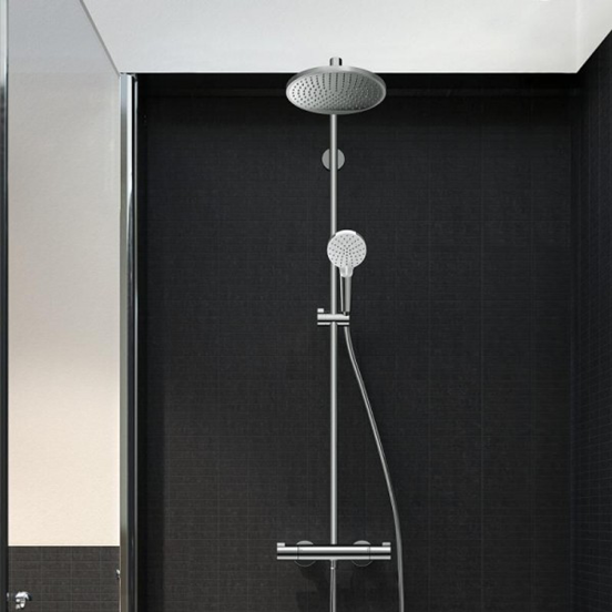 Hansgrohe Crometta S240 thermostatische kraan regendoucheset glanzend chroom