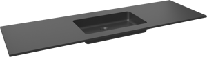 Storke Scuro enkele wastafel mat kwarts 165 x 52 cm