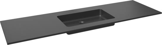 Storke Scuro enkele wastafel mat kwarts 165 x 52 cm