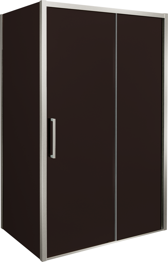Balmani Senses Design Eckdusche: Schiebetür (Rechts) mit fixierte Seitenwand, 120 x 90 cm, Bronze, Profil Brushed CoolMetal