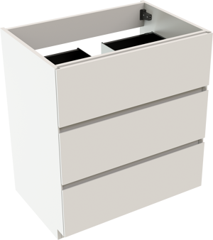 Storke Edge staande wastafelonderkast 75 x 52 cm mat wit 3 lades