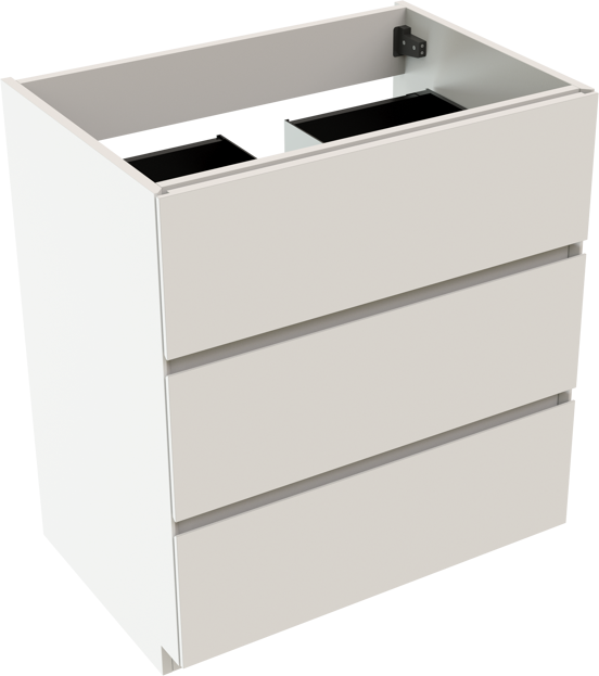 Storke Edge meuble sous-vasque a poser 75 x 52 cm blanc mat 3 tiroirs