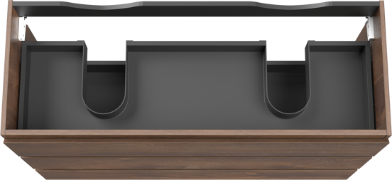 Linie Lado meuble sous-vasque a poser 120 x 46 cm chêne brun 3 tiroirs