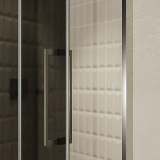 Balmani Senses Design douche draaideur links 140 cm x 210 cm Rookglas, Brushed GunMetal profielen, met coating