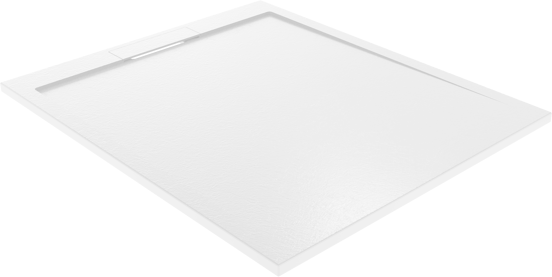 Balmani Indus douchebak 120 x 100 cm composietmarmer mat wit leisteenstructuur