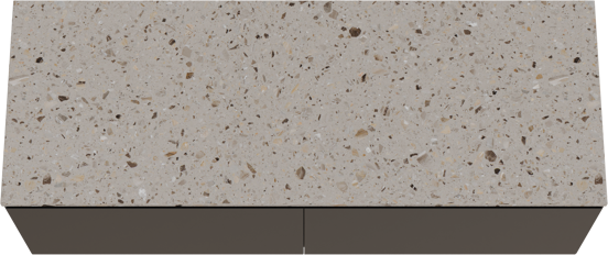 Balmani Idra zwevend badkamermeubel 150 x 55 cm mat zwart met Stretto enkel of dubbel tablet in terrazzo greige terrazzo