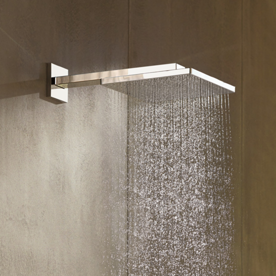 Hansgrohe Raindance E 300 vierkante regendouchekop met muursteun 30 x 30 cm glanzend chroom