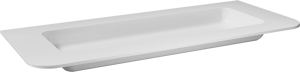 Balmani Moon enkele ruime wastafel mat witte Solid Surface 130 x 55 cm