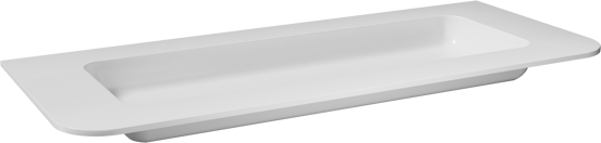 Balmani Moon enkele ruime wastafel mat witte Solid Surface 130 x 55 cm