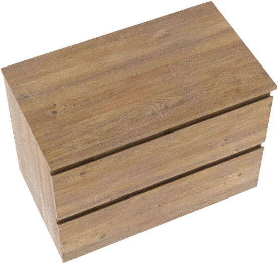 Linie Lado zwevend badmeubel 80 x 46 cm naturel eiken met Lado enkel wastafelblad in natuur eiken melamine