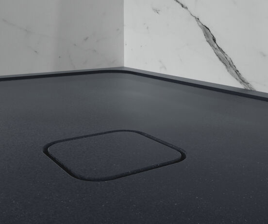 Balmani Soul douchebak 180 x 90 cm graniet zwart gevlamd