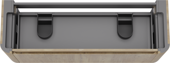 Storke Soft  hängendes möbelstück Waschtischunterschränke 140 x 46 cm Eiche rau 2 Schubladen