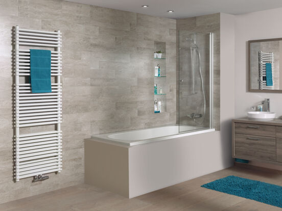 Luca Varess Rosala eenpersoons inbouwbad 180 x 80 cm acryl glanzend wit