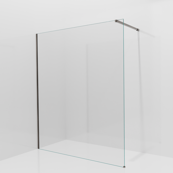 Balmani Modular inloopdouche: 170 x 200 cm, Helder glas met coating, Brushed GunMetal profielen