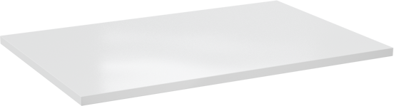 Linie Lado enkel wastafelblad hoogglans wit composiet marmer 70 x 46 cm