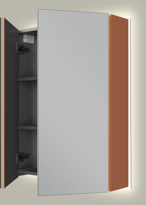 Linie Montro spiegelkast 60 x 75 cm cotto met spiegelverlichting