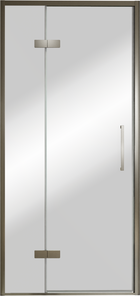 Balmani Senses Design douche draaideur links 100 cm x 210 cm Reflex spiegelglas, Brushed GunMetal profielen, met coating