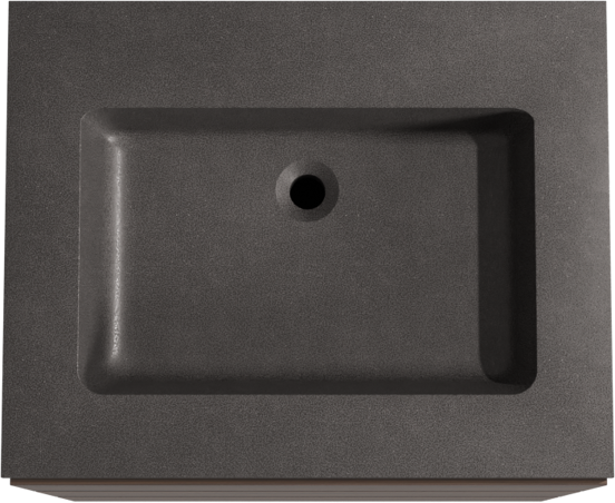 Storke Edge meuble salle de bains à poser 65 x 52 cm noyer avec Scuro plan simple en quartz noir mat