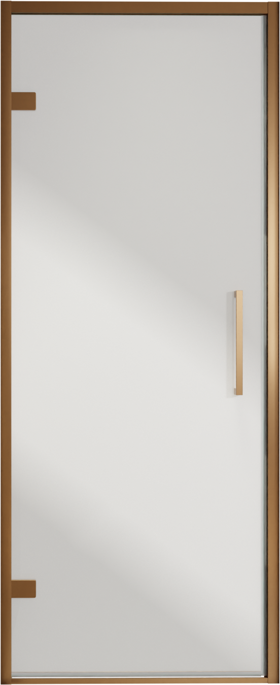 Balmani Senses Design douche draaideur links 90 cm x 210 cm Reflex spiegelglas, Brushed Rosegold profielen, met coating