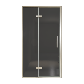 Balmani Senses Design porte pivotante à gauche 120 cm x 210 cm verre fumé, Profil Brushed CoolMetal