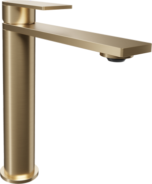 Blaufoss Fenix verhoogde wastafelkraan brushed champagne gold