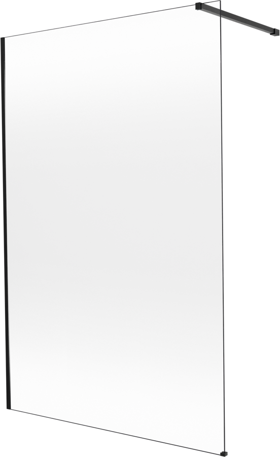 Balmani Modular Walk-In Dusche: 140 x 200 cm, Permafrost, inklusive Coating, Profil Schwarz matt