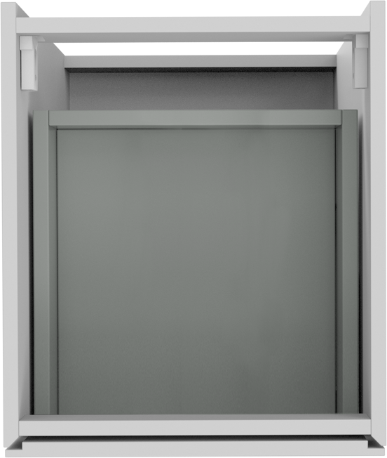 Storke Edge stehender Waschbeckenunterschrank: 45 x 52 cm, Weiß glänzend, 3 Schubladen