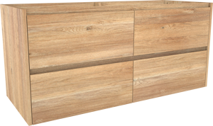 Storke Seda meuble sous-vasque suspendu 130 x 52 cm chêne brut 4 tiroirs