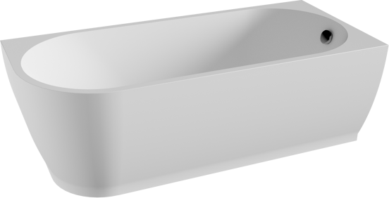 Linie Paulo baignoire d'angle droite mono 170 x 75 cm acrylique blanc mat