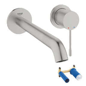 Grohe Essence L-size inbouw wastafelkraan Supersteel incl. inbouwelement