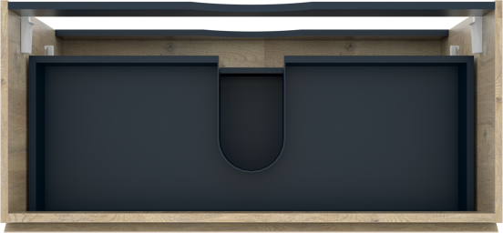 Linie Lado meuble sous-vasque suspendu 100 x 46 cm chêne naturel 2 tiroirs