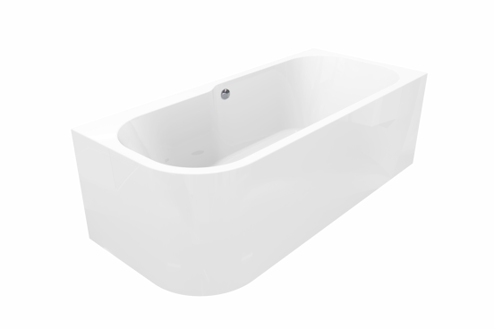 Linie Pietro 2 Personen Eckbadewanne, rechts, 180 x 80 cm, Acryl, weiß glänzend