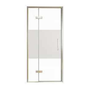 Balmani Senses Design douche draaideur links 100 cm x 210 cm Helder glas met matte strook, Brushed CoolMetal profielen