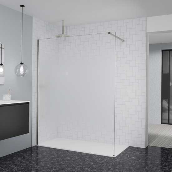 Balmani Modular inloopdouche: 160 x 200 cm, Permafrost met coating, Brushed CoolMetal profielen
