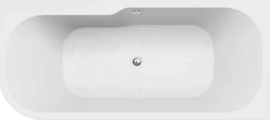 Linie Pietro 2 Personen Eckbadewanne, rechts, 180 x 80 cm, Acryl, weiß glänzend