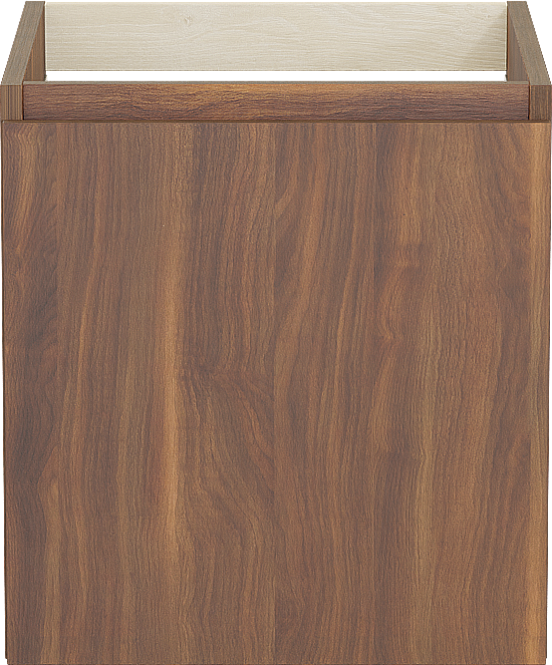 Balmani Sfera hängender Waschbeckenunterschrank: 45 x 55 cm, Amerikanischer Nussbaum, 2 Schubladen