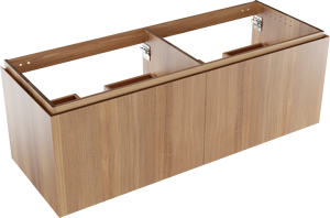 Balmani Eclips zwevende wastafelonderkast 150 x 55 cm Teak 4 lades
