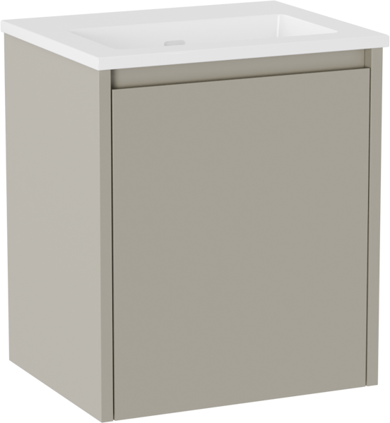 Storke Seda meuble salle de bains suspendu 45 x 35 cm soie grise avec Diva plan simple en marbre composite blanc brillant