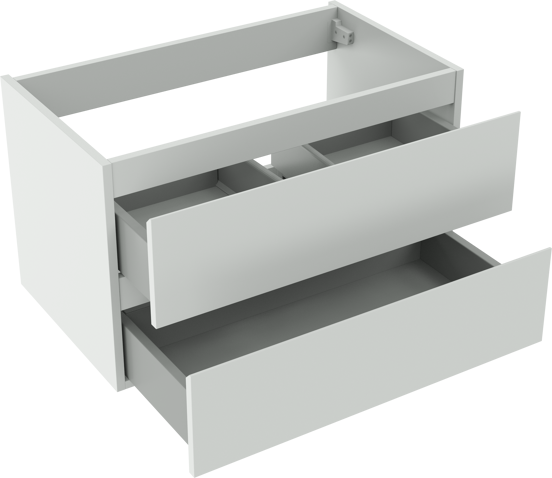 Storke Delta zwevende wastafelonderkast 80 x 48 cm mat wit 2 lades