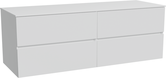 Storke Edge zwevend badmeubel 150 x 52 cm hoogglans wit met Tavola enkel of dubbel wastafelblad in solid surface mat wit