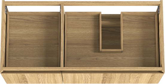 Balmani Idra zwevende wastafelonderkast 120 x 55 cm asymmetrisch rechts fineer naturel eiken 4 lades