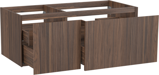 Balmani Fila zwevende wastafelonderkast 120 x 55 cm asymmetrisch rechts fineer notelaar 4 lades