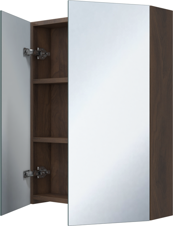 Storke Reflecta Spiegelschrank Bad: 60 x 75 cm, Nussbaum
