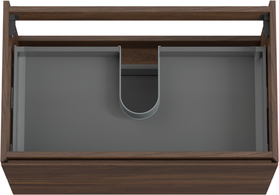 Storke Edge zwevende wastafelonderkast 85 x 52 cm notenhout 2 lades