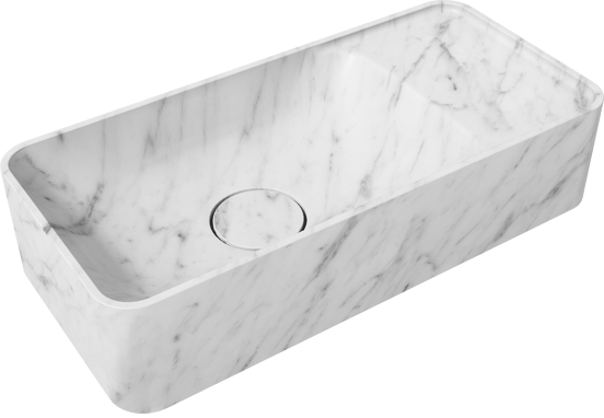 Balmani Fara zwevend toiletmeubel 45 x 22 cm amerikaans notenhout met Fara wastafel in Carrara marmer