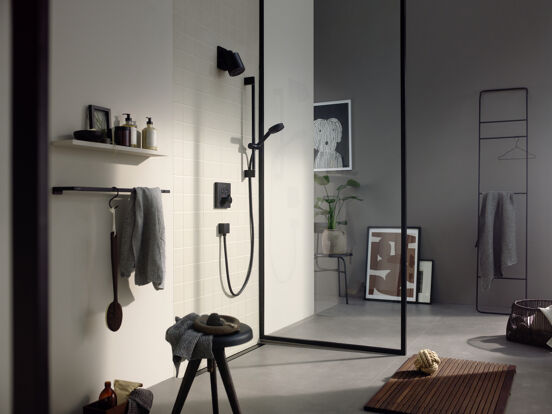 Hansgrohe Pulsify Select S douchestang met douchekop 10,5cm 3 straalfuncties glanzend chroom